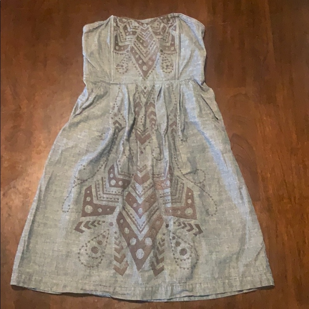 Fossil strapless denim dress.